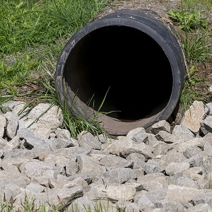 well-maintained inlet pipe clear of debris and sediment