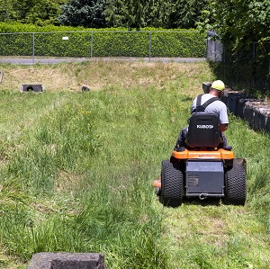 mowing a stormwater facility