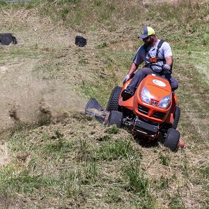 mowing the side slopes of a swale