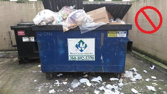 overflowing dumpster 