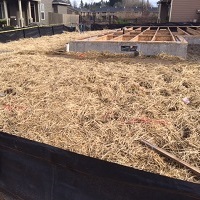 A construction site with good erosion control measures in place. 