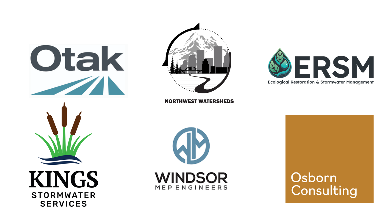 Sponsor logo for Otak, Northwest Watersheds, ERSM, Kings Stormwater Services, Windsor Mepengineers 